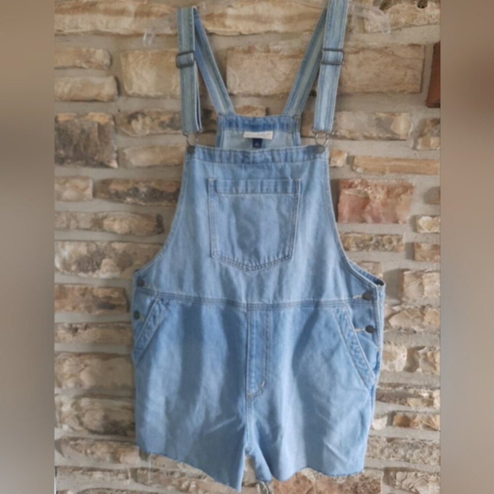 Universal Thread Denim Shortalls Bib Overall  Shorts Size 12